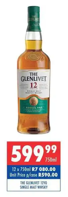 Ultra Liquors THE GLENLIVET 12YO SINGLE MALT WHISKY offer