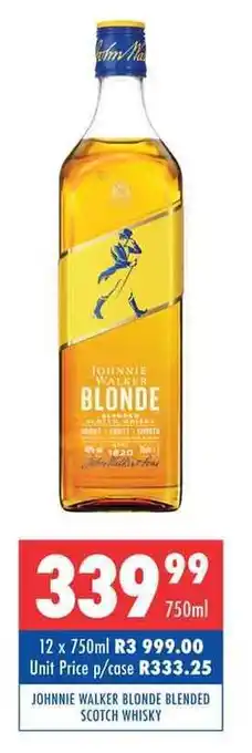 Ultra Liquors JOHNNIE WALKER BLONDE BLENDED SCOTCH WHISKY offer