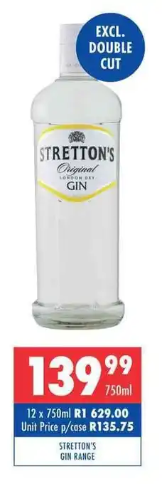 Ultra Liquors STRETTON'S GIN RANGE offer