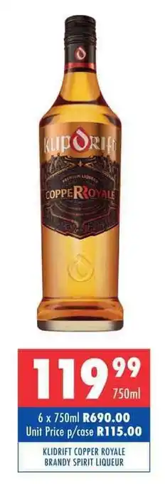 Ultra Liquors KLIDRIFT COPPER ROYALE BRANDY SPIRIT LIQUEUR offer