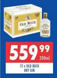 Ultra Liquors 12 x OLD BUCK DRY GIN offer