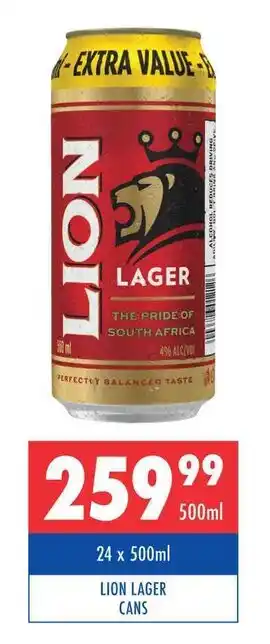 Ultra Liquors LION LAGER CANS offer