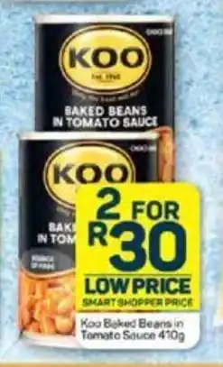 Pick n Pay Koo Baked Beans in Tomato Sauce 410g offer