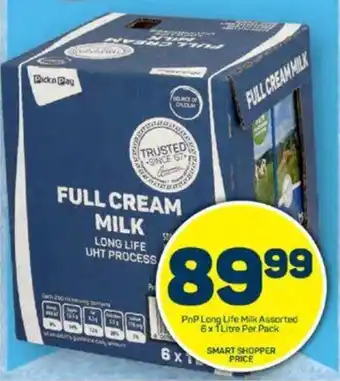 Pick n Pay PnP Long Life Milk Assorted 6x1Litre Per Pack offer