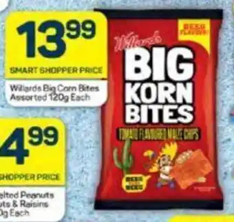 Pick n Pay Willards Big Corn Bites Assorted 120g Each offer