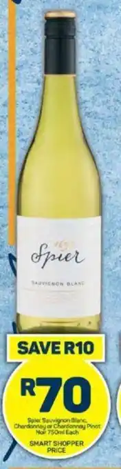 Pick n Pay Spier Sauvignon Blanc Chardonnay or Chardonnay Pinot Noir 750ml Each offer