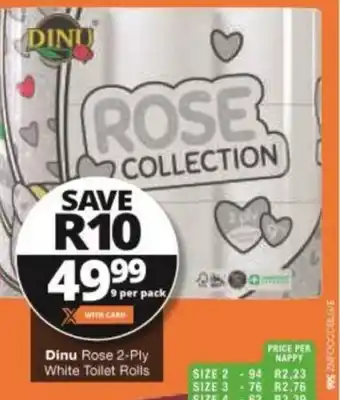 Checkers Dinu Rose 2-Ply White Toilet ROlls offer