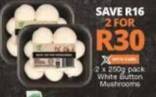 Checkers White Button Mushrooms 2 x 250g offer