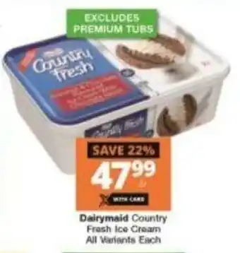 Checkers Dairymaid Country Fresh Ice Cream 3L offer