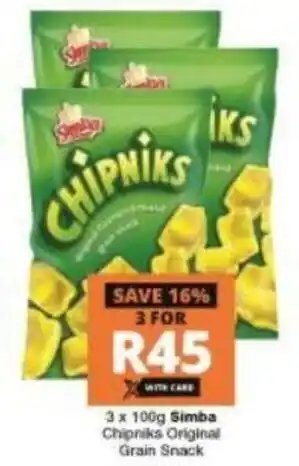 Checkers Simba Chipniks Original Grain Snack offer