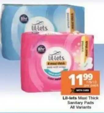 Checkers Lil-Lets Maxi Thick Sanitary Pads offer