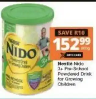Checkers Nestlé Nido 3+ Pre-School Pewdered Drink for Growing Children offer