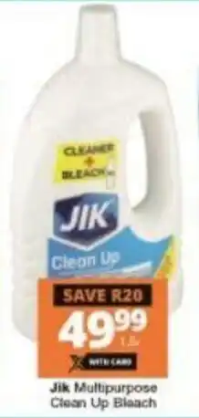 Checkers Jik Multipurpose Clean Up Bleach 1,5L offer