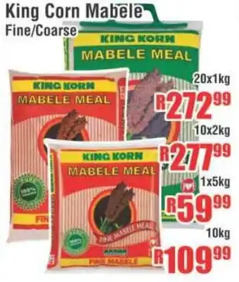 Devland Cash And Carry King Korn Mabele Fine/Coarse 20x1kg offer