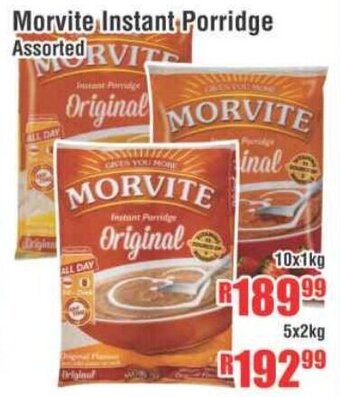 Devland Cash And Carry Morvite Instant Porridge Assorted 10x1kg offer