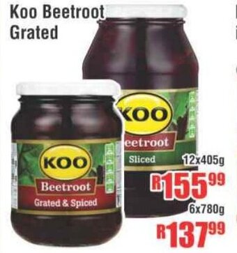 Koo Beetroot Grated 12x405g