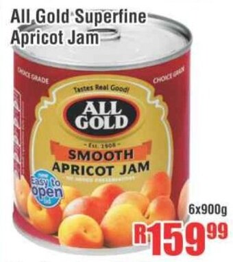 Devland Cash And Carry All Gold Superfine Apricot Jam 6x900g offer