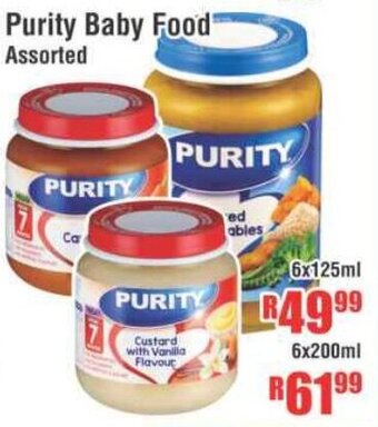 Devland Cash And Carry Purity Baby Food Assorted 6x125ml offer