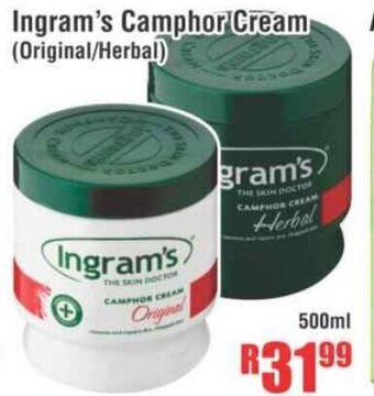 Devland Cash And Carry Ingram's Camphor Cream 500ml offer