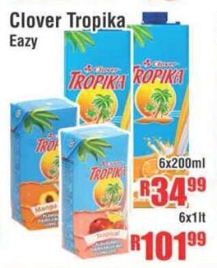 Devland Cash And Carry Clover Tropika Eazy 6x200ml offer