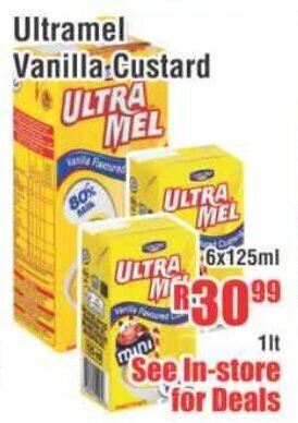Devland Cash And Carry Ultramel Vanilla Custard 6x125ml offer