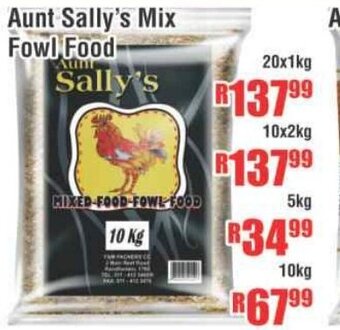 Devland Cash And Carry Aunt Sally's Mix Fowl Food 20x1kg offer