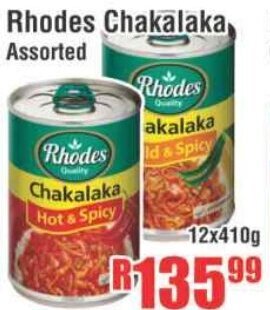 Devland Cash And Carry Rhodes Chakalaka Assorted 12x410g offer