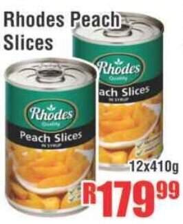 Rhodes Peach Slices 12x410g