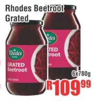 Rhodes Beetroot Grated 6x780g