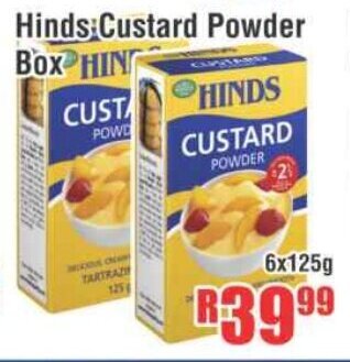 Devland Cash And Carry Hinds Custard Powder Box 6x125g offer