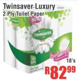 Twinsaver Luxury 2 Ply Toilet Paper 18's