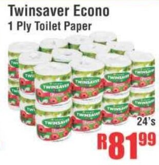 Devland Cash And Carry Twinsaver Econo 1 Ply Toilet Paper 24's offer