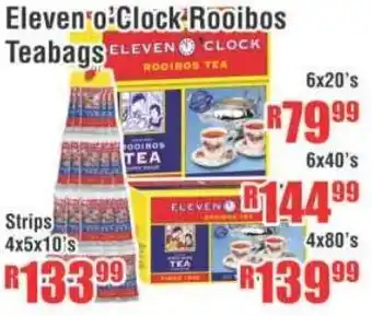 Devland Cash And Carry Eleven o'Clock Rooibos Teabags Strips 4x5x10's offer