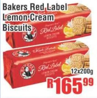 Devland Cash And Carry Bakers Red Label Lemon Cream Biscuits 12x200g offer