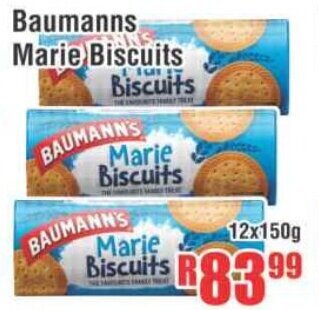 Devland Cash And Carry Baumanns Marie Biscuits 12x150g offer