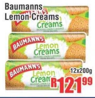 Devland Cash And Carry Baumanns Lemon Creams 12x200g offer