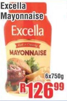 Excella Mayonnaise 6x750g