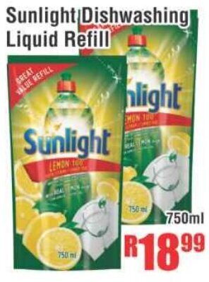 Devland Cash And Carry Sunlight Dishwashing Liquid Refill 750ml offer