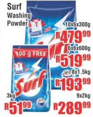 Devland Cash And Carry Surf Washing Powder 10x6x300g offer