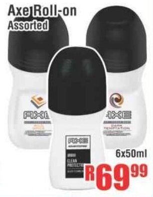 Devland Cash And Carry Axe Roll-On Assorted 6x50ml offer