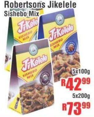 Devland Cash And Carry Robertsons Jikelele Sishebo Mix 5x100g offer