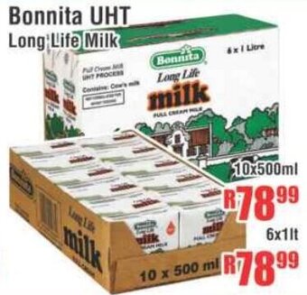 Devland Cash And Carry Bonnita UHT Long Life Milk 10x500ml offer