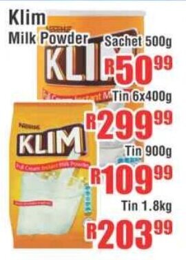 Devland Cash And Carry Klim Milk Powder Sachet 500g offer