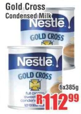 Gold Cross Condensed Milk 6x385g