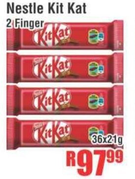 Devland Cash And Carry Nestle Kit Kat 2 Finger 36x21g offer