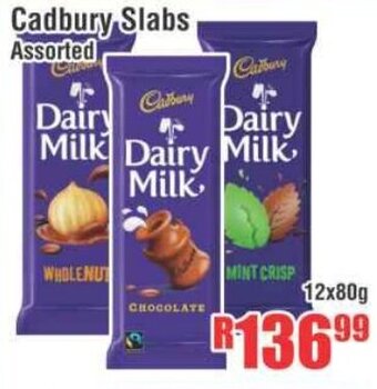Devland Cash And Carry Cadbury Slabs Assorted 12x80g offer