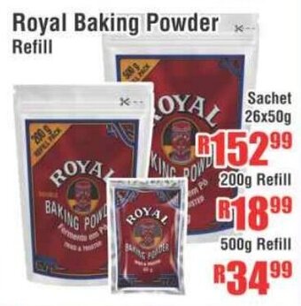 Devland Cash And Carry Royal Baking Powder Refill Sachet 26x50g offer