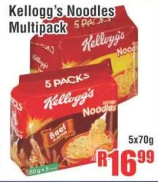 Devland Cash And Carry Kellogg's Noodles Multipack 5x70g offer