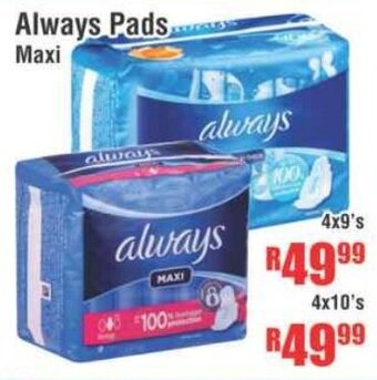 Devland Cash And Carry Always Pads Maxi 4x9's offer