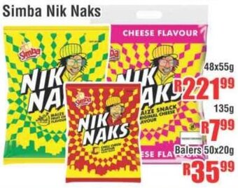 Devland Cash And Carry Simba Nik Naks 48x55g offer
